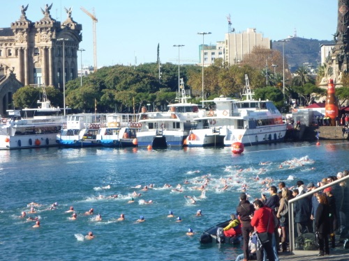 The Christmas Day swim race greeted us on Christmas morning. Very cold.