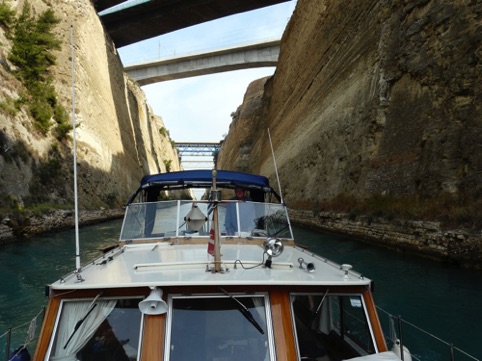 The somewhat intimidating Corinth canal avoids rounding the Pelaponesus